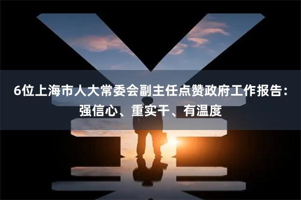 6位上海市人大常委会副主任点赞政府工作报告：强信心、重实干、有温度