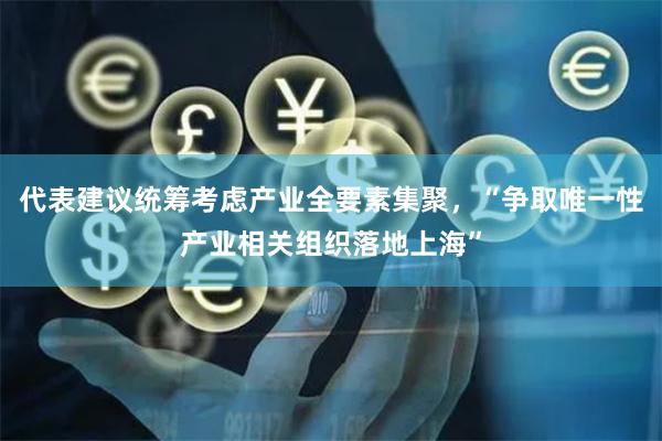 代表建议统筹考虑产业全要素集聚，“争取唯一性产业相关组织落地上海”